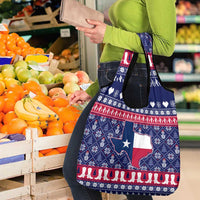Christmas Texas Map Symbols Grocery Bag Xmas Holiday Patterns - Wonder Print Shop