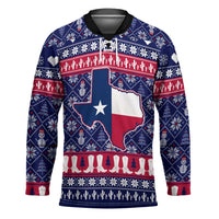 Christmas Texas Map Symbols Hockey Jersey Xmas Holiday Patterns - Wonder Print Shop