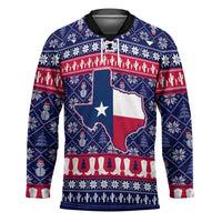 Christmas Texas Map Symbols Hockey Jersey Xmas Holiday Patterns - Wonder Print Shop