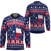 Christmas Texas Map Symbols Hockey Jersey Xmas Holiday Patterns - Wonder Print Shop