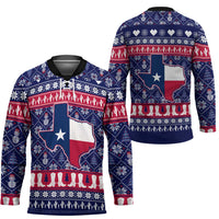 Christmas Texas Map Symbols Hockey Jersey Xmas Holiday Patterns - Wonder Print Shop