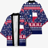 Christmas Texas Map Symbols Kimono Xmas Holiday Patterns - Wonder Print Shop