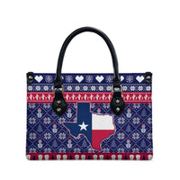 Christmas Texas Map Symbols Leather Bag Xmas Holiday Patterns - Wonder Print Shop