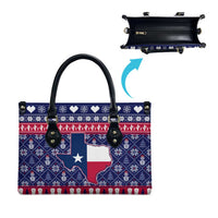 Christmas Texas Map Symbols Leather Bag Xmas Holiday Patterns - Wonder Print Shop