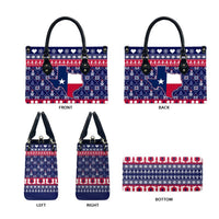 Christmas Texas Map Symbols Leather Bag Xmas Holiday Patterns - Wonder Print Shop