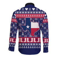 Christmas Texas Map Symbols Long Sleeve Button Shirt Xmas Holiday Patterns - Wonder Print Shop