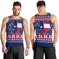 Christmas Texas Map Symbols Men Tank Top Xmas Holiday Patterns - Wonder Print Shop