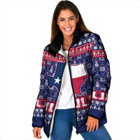 Christmas Texas Map Symbols Padded Jacket Xmas Holiday Patterns - Wonder Print Shop