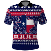 Christmas Texas Map Symbols Polo Shirt Xmas Holiday Patterns - Wonder Print Shop