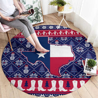 Christmas Texas Map Symbols Round Carpet Xmas Holiday Patterns - Wonder Print Shop
