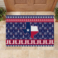 Christmas Texas Map Symbols Rubber Doormat Xmas Holiday Patterns - Wonder Print Shop