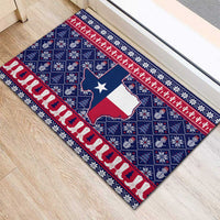 Christmas Texas Map Symbols Rubber Doormat Xmas Holiday Patterns - Wonder Print Shop
