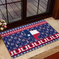 Christmas Texas Map Symbols Rubber Doormat Xmas Holiday Patterns - Wonder Print Shop