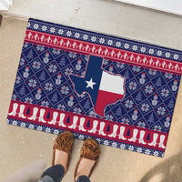 Christmas Texas Map Symbols Rubber Doormat Xmas Holiday Patterns - Wonder Print Shop