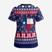 Christmas Texas Map Symbols Scrub Top Xmas Holiday Patterns - Wonder Print Shop