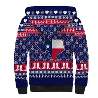 Christmas Texas Map Symbols Sherpa Hoodie Xmas Holiday Patterns - Wonder Print Shop