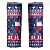 Christmas Texas Map Symbols Skinny Tumbler Xmas Holiday Patterns - Wonder Print Shop
