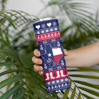 Christmas Texas Map Symbols Skinny Tumbler Xmas Holiday Patterns - Wonder Print Shop