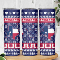 Christmas Texas Map Symbols Skinny Tumbler Xmas Holiday Patterns - Wonder Print Shop