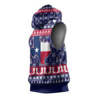 Christmas Texas Map Symbols Sleeveless Hoodie Xmas Holiday Patterns - Wonder Print Shop
