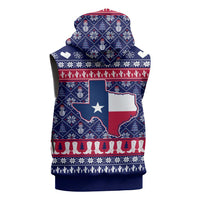 Christmas Texas Map Symbols Sleeveless Zip Hoodie Xmas Holiday Patterns - Wonder Print Shop
