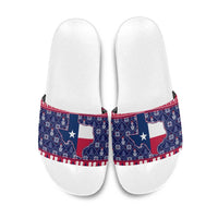 Christmas Texas Map Symbols Slide Sandals Xmas Holiday Patterns - Wonder Print Shop