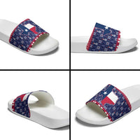 Christmas Texas Map Symbols Slide Sandals Xmas Holiday Patterns - Wonder Print Shop
