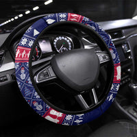 Christmas Texas Map Symbols Steering Wheel Cover Xmas Holiday Patterns - Wonder Print Shop