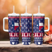 Christmas Texas Map Symbols Tumbler With Handle Xmas Holiday Patterns - Wonder Print Shop