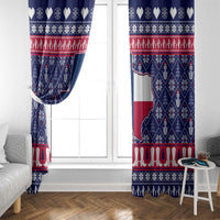 Christmas Texas Map Symbols Window Curtain Xmas Holiday Patterns - Wonder Print Shop