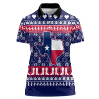 Christmas Texas Map Symbols Women Polo Shirt Xmas Holiday Patterns - Wonder Print Shop
