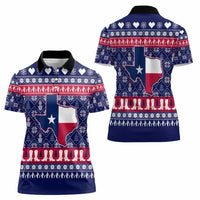 Christmas Texas Map Symbols Women Polo Shirt Xmas Holiday Patterns - Wonder Print Shop