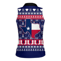 Christmas Texas Map Symbols Women Sleeveless Polo Shirt Xmas Holiday Patterns - Wonder Print Shop