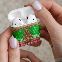 Mali Christmas AirPods Case with Cartoon Elephant Pyramid Snowflakes and Holiday Lights - Wonder Print Shop