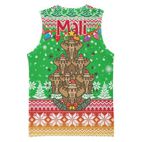 Mali Christmas Basketball Jersey with Cartoon Elephant Pyramid Snowflakes and Holiday Lights - Wonder Print Shop