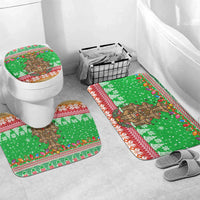Mali Christmas Bathroom Set with Cartoon Elephant Pyramid Snowflakes and Holiday Lights - Wonder Print Shop