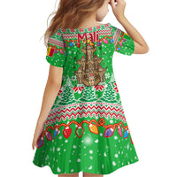 Mali Christmas Family Matching Mermaid Dress and Hawaiian Shirt with Cartoon Elephant Pyramid Snowflakes and Holiday Lights - Wonder Print Shop