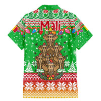 Mali Christmas Family Matching Mermaid Dress and Hawaiian Shirt with Cartoon Elephant Pyramid Snowflakes and Holiday Lights - Wonder Print Shop