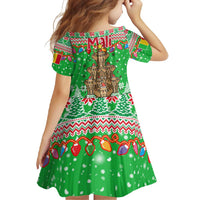 Mali Christmas Family Matching Off Shoulder Maxi Dress and Hawaiian Shirt with Cartoon Elephant Pyramid Snowflakes and Holiday Lights - Wonder Print Shop