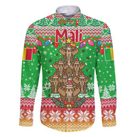 Mali Christmas Family Matching Short Sleeve Bodycon Dress and Hawaiian Shirt with Cartoon Elephant Pyramid Snowflakes and Holiday Lights - Wonder Print Shop
