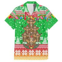 Mali Christmas Hawaiian Shirt with Cartoon Elephant Pyramid Snowflakes and Holiday Lights - Wonder Print Shop
