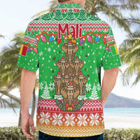 Mali Christmas Hawaiian Shirt with Cartoon Elephant Pyramid Snowflakes and Holiday Lights - Wonder Print Shop