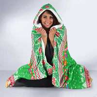 Mali Christmas Hooded Blanket with Cartoon Elephant Pyramid Snowflakes and Holiday Lights - Wonder Print Shop