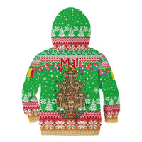 Mali Christmas Kid Hoodie with Cartoon Elephant Pyramid Snowflakes and Holiday Lights - Wonder Print Shop