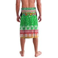 Mali Christmas Lavalava with Cartoon Elephant Pyramid Snowflakes and Holiday Lights - Wonder Print Shop