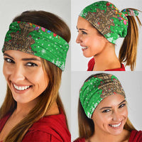 Mali Christmas Neck Gaiter with Cartoon Elephant Pyramid Snowflakes and Holiday Lights - Wonder Print Shop