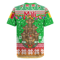 Mali Christmas Rugby Jersey with Cartoon Elephant Pyramid Snowflakes and Holiday Lights - Wonder Print Shop