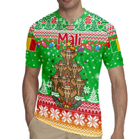 Mali Christmas Rugby Jersey with Cartoon Elephant Pyramid Snowflakes and Holiday Lights - Wonder Print Shop