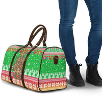 Mali Christmas Travel Bag with Cartoon Elephant Pyramid Snowflakes and Holiday Lights - Wonder Print Shop
