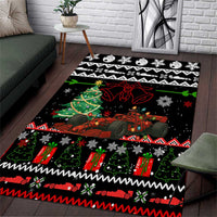 Monaco Christmas Area Rug with Race Car Christmas Tree and Snowflake Holiday - Wonder Print Shop